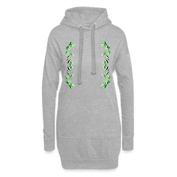 plante de contour de ligne verte - Sweat-shirt à capuche long Femme - gris chiné - Devant