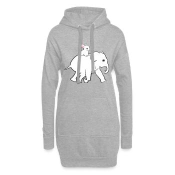 Animal Lapin Bébé Éléphant Symbole - Sweat-shirt à capuche long Femme - gris chiné - Devant