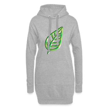 Feuille Vert Symbole Nature - Sweat-shirt à capuche long Femme - gris chiné - Devant