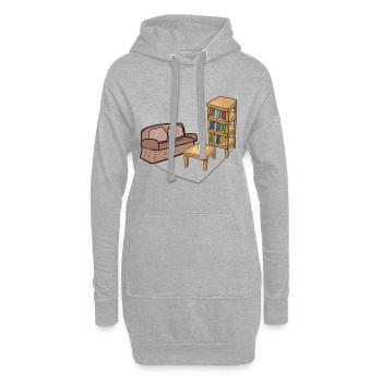 Wohnen Symbol Tisch Sofa Wohnzimmer regal - Hoodie-Kleid - Grau meliert - Vorne