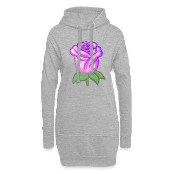 fleur de plante violette rose scintillante fleur - Sweat-shirt à capuche long Femme - gris chiné - Devant