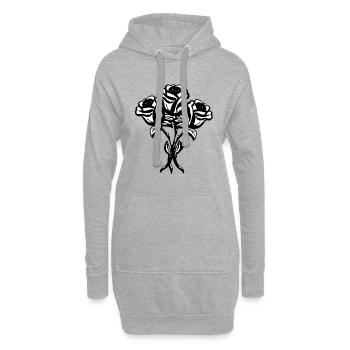 drei rosen pflanzen pflanze - Hoodie-Kleid - Grau meliert - Vorne