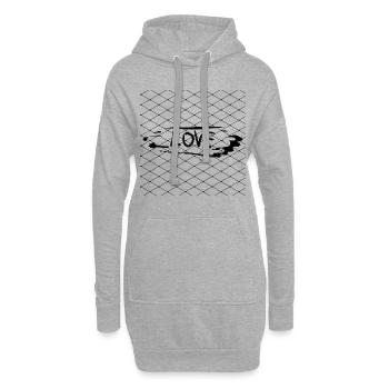 kreuze muster kreuz liebe - Hoodie-Kleid - Grau meliert - Vorne
