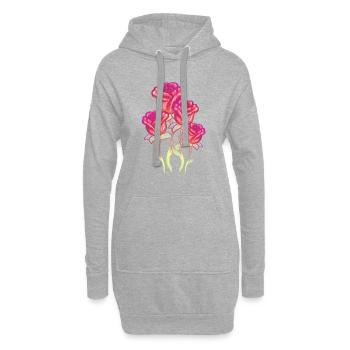 rote blumen blume rose glitzer - Hoodie-Kleid - Grau meliert - Vorne