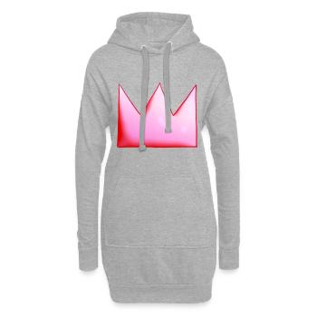 Couronne rose Forme du symbole de dessin animé - Sweat-shirt à capuche long Femme - gris chiné - Devant