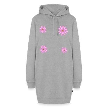 Quatre fleurs violettes plantent des fleurs - Sweat-shirt à capuche long Femme - gris chiné - Devant