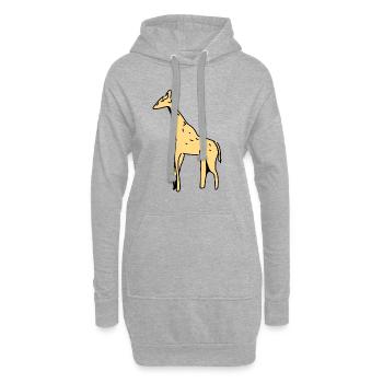 girafe symbole mammifère animal jaune dessin animé - Sweat-shirt à capuche long Femme - gris chiné - Devant