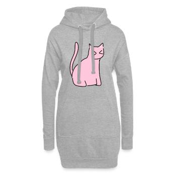 Katze Tier symbol Haustier rosa - Hoodie-Kleid - Grau meliert - Vorne