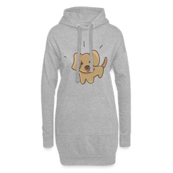 Symbole de chien animal de compagnie mignon dessin animé - Sweat-shirt à capuche long Femme - gris chiné - Devant