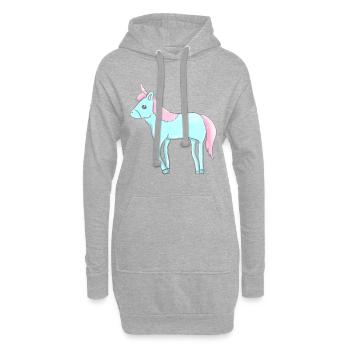 Einhorn Tier Symbol Fantasie blau - Hoodie-Kleid - Grau meliert - Vorne