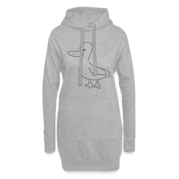 Ente Vogel Tier Symbol cartoon - Hoodie-Kleid - Grau meliert - Vorne