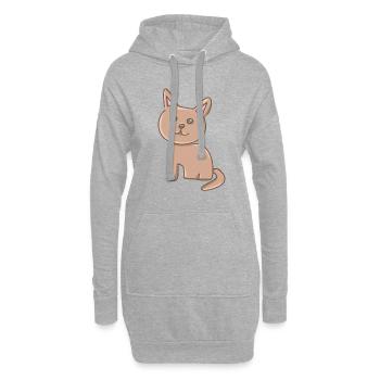 Chat Symbole Animal Mignon Cartoon Pet - Sweat-shirt à capuche long Femme - gris chiné - Devant