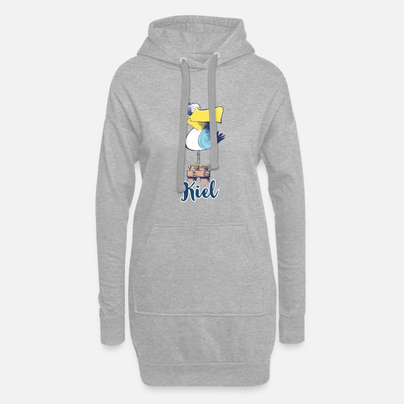 Freche Kiel Möwe - Hoodie-Kleid - Grau meliert