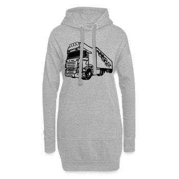 truck01 - Sweat-shirt à capuche long Femme - gris chiné - Devant