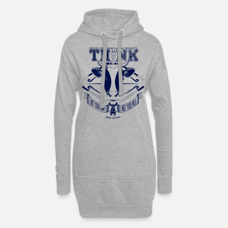 Nicht deine Mutter, nicht Ihre Milch (blau) - Hoodie-Kleid - Grau meliert