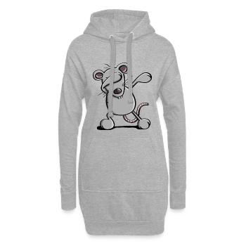 Cool Dab danse souris - rat tamponnant - BD - Sweat-shirt à capuche long Femme - gris chiné - Devant
