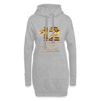 12 Jahre Legendär - Hoodie-Kleid - Grau meliert - Vorne