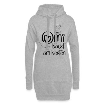 Omi backt am besten - Hoodie-Kleid - Grau meliert - Vorne