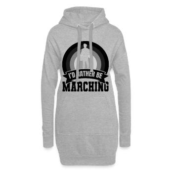 Je préfère jouer de la batterie - Sweat-shirt à capuche long Femme - gris chiné - Devant