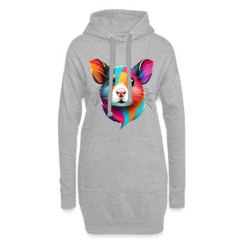 colorful hamster face - Hoodie-Kleid - Grau meliert - Vorne