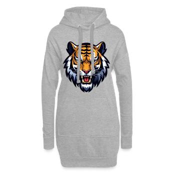 Tigre rugissant – Wild Big Cat Design - Sweat-shirt à capuche long Femme - gris chiné - Devant
