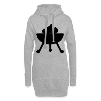 Griller - Sweat-shirt à capuche long Femme - gris chiné - Devant
