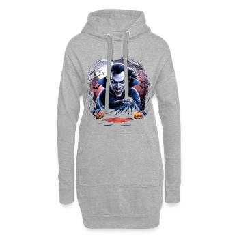 Reißzähne & Schrecken Halloween Vampir - Hoodie-Kleid - Grau meliert - Vorne