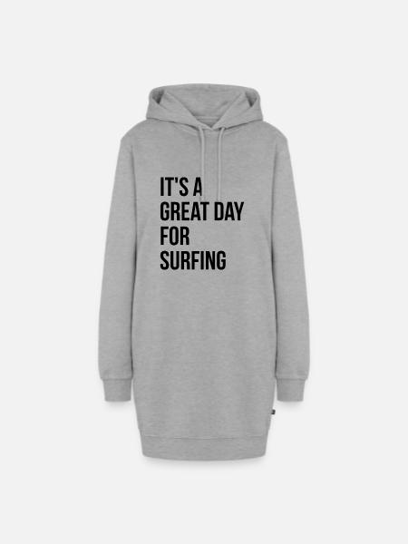 Surfer Surfer Surfer - Hoodie-Kleid - Grau meliert