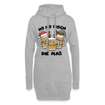 Dreier Festbier Gläser Toast Weihnachtsbier - Hoodie-Kleid - Grau meliert - Vorne
