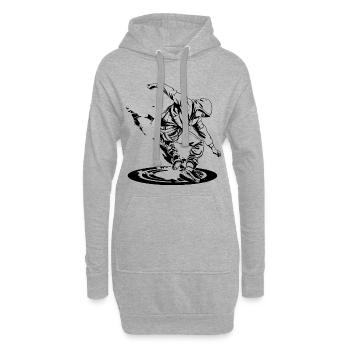 Breakdancer Zeichnung - Hoodie-Kleid - Grau meliert - Vorne
