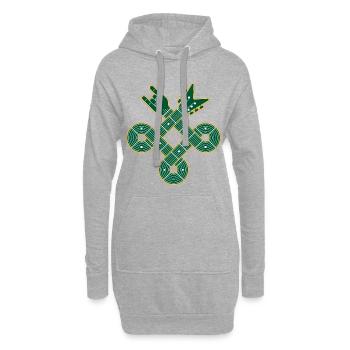 Guitare à nœud celtique - Sweat-shirt à capuche long Femme - gris chiné - Devant