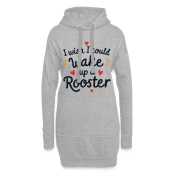 Réveillez le coq ! - Sweat-shirt à capuche long Femme - gris chiné - Devant