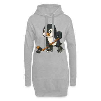 Cooler Pinguin Eishockey Spieler Eishockey - Hoodie-Kleid - Grau meliert - Vorne