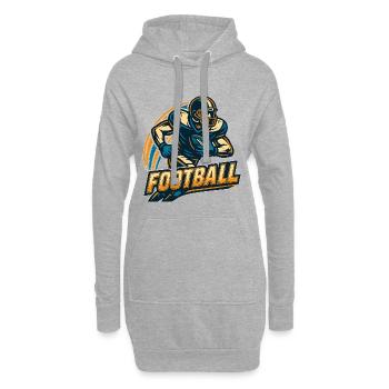 American Football Spieler Illustration - Hoodie-Kleid - Grau meliert - Vorne