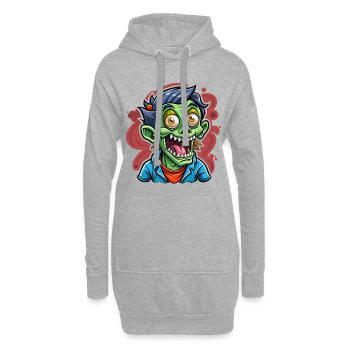 Funny Zombie Cartoon - Hoodie Dress - heather grey - Front