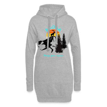 Coucher de soleil - Sweat-shirt à capuche long Femme - gris chiné - Devant