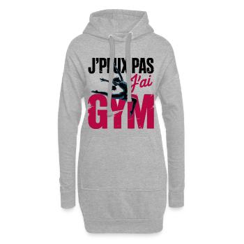 Je Peux Pas J'ai Gym | Gymnastique Cadeau | gym - Sweat-shirt à capuche long Femme - gris chiné - Devant