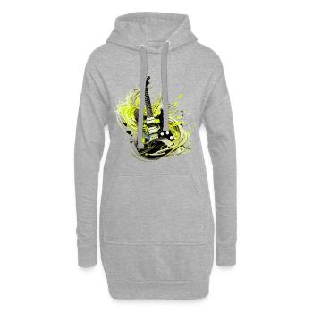 E-Gitarre Gitarre Gitarrist Musik Instrument Rock - Hoodie-Kleid - Grau meliert - Vorne