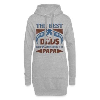 Die besten Väter werden zum Papa Shirt befördert - Hoodie-Kleid - Grau meliert - Vorne