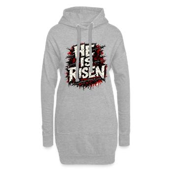Er ist auferstanden Glaube Il est la foi ressuscitée - Sweat-shirt à capuche long Femme - gris chiné - Devant