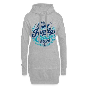 Motif croisière familiale 2026 - Sweat-shirt à capuche long Femme - gris chiné - Devant