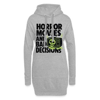 Films d’horreur et mauvaises décisions - Sweat-shirt à capuche long Femme - gris chiné - Devant