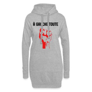 à Gauche Toute  humour politique élection 2027 LFI - Sweat-shirt à capuche long Femme - gris chiné - Devant