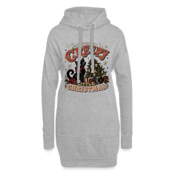 Hab dir ein gruseliges Weihnachten - Hoodie-Kleid - Grau meliert - Vorne