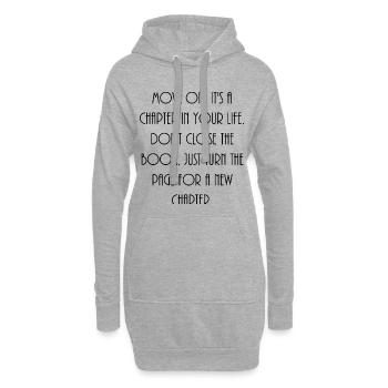 Spruch - Hoodie-Kleid - Grau meliert - Vorne