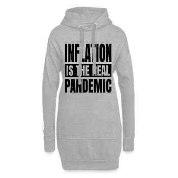 L’inflation est la véritable pandémie - Sweat-shirt à capuche long Femme - gris chiné - Devant