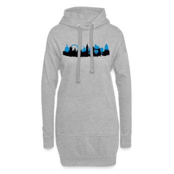 London Skyline - Hoodie-Kleid - Grau meliert - Vorne