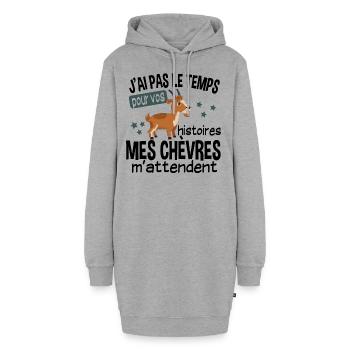 Chèvres Berger Paysan Animal Cadeau Humour - Sweat-shirt à capuche long Femme - gris chiné - Devant