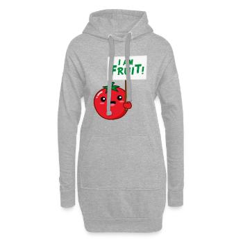 Je suis Fruit - Sweat-shirt à capuche long Femme - gris chiné - Devant