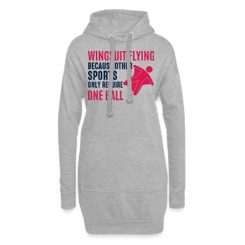 Wingsuit fliegen Base Jumping Fallschirmspringen Wingsuiting - Hoodie-Kleid - Grau meliert - Vorne